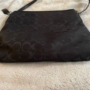 Coach black signature file bag